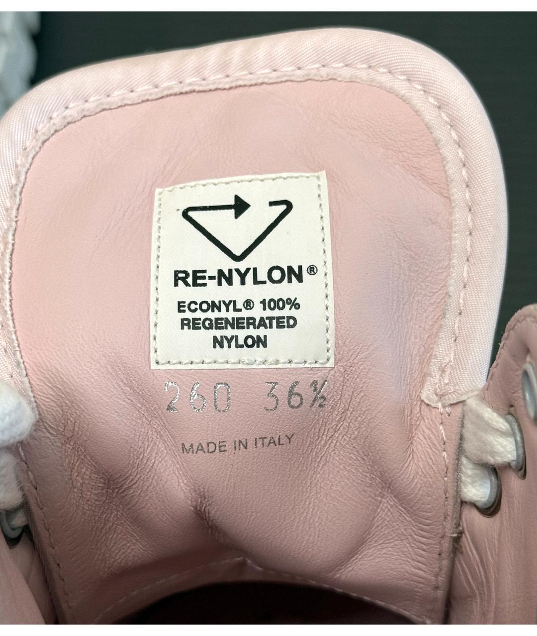 PRADA Розовые синтетические кеды, фото 8