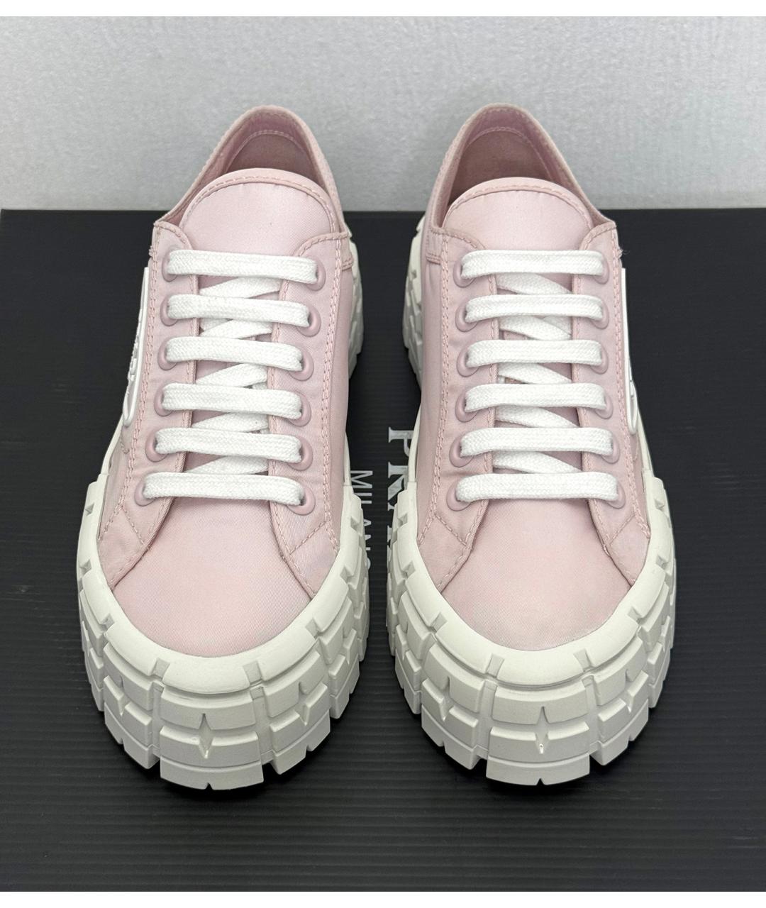PRADA Розовые синтетические кеды, фото 7