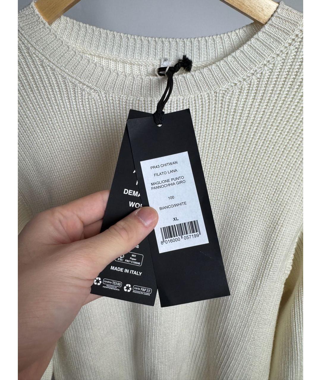 PREMIATA Белый шерстяной джемпер / свитер, фото 2