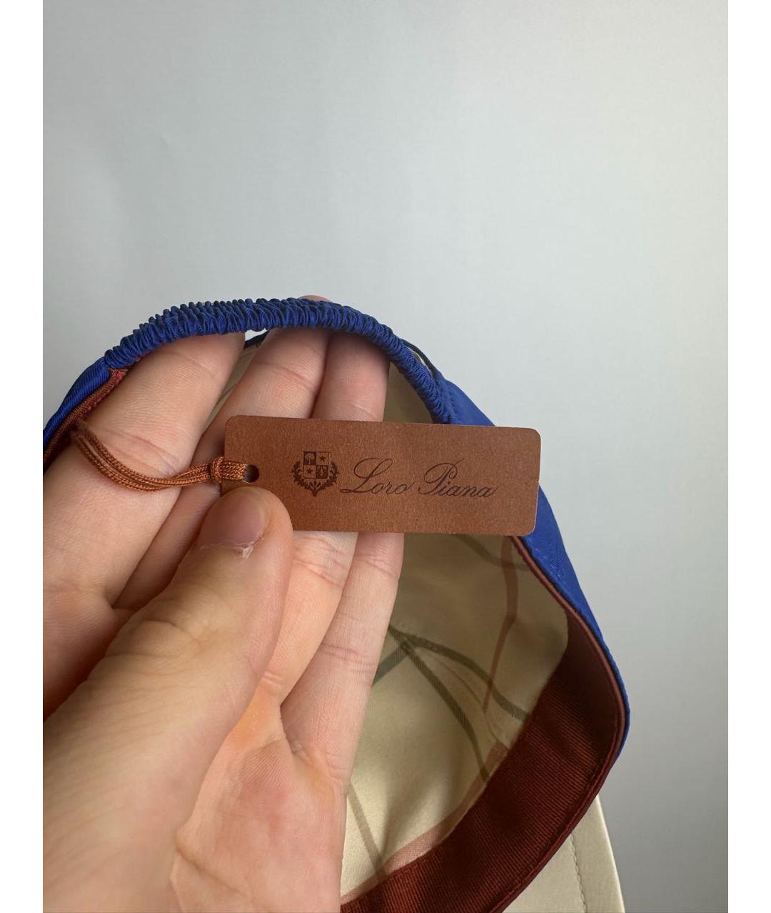 LORO PIANA Синяя хлопковая кепка/бейсболка, фото 7