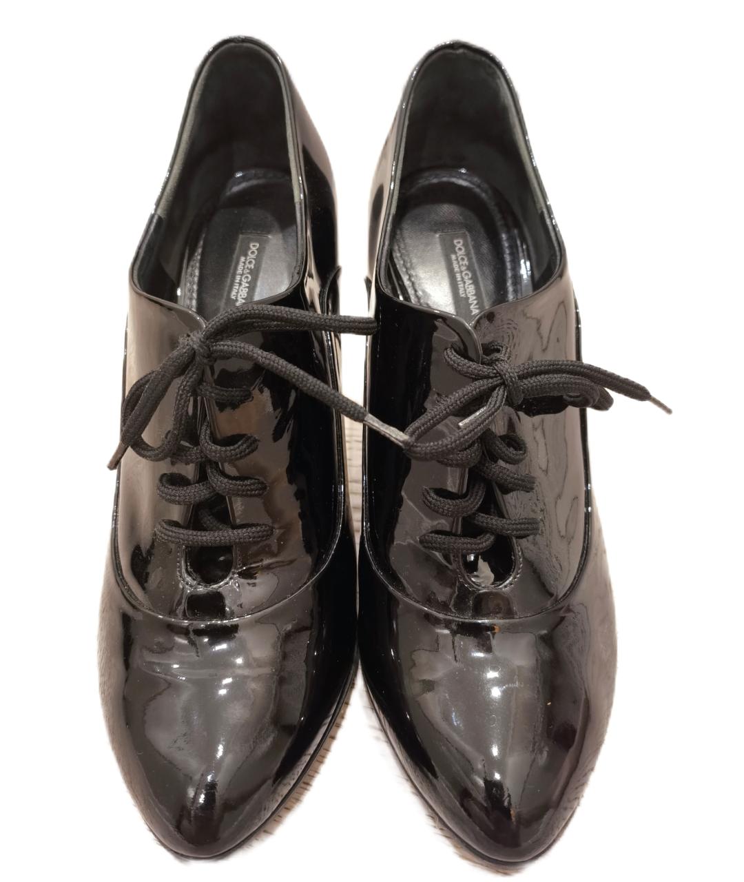 DOLCE&GABBANA Черные ботильоны из лакированной кожи, фото 2