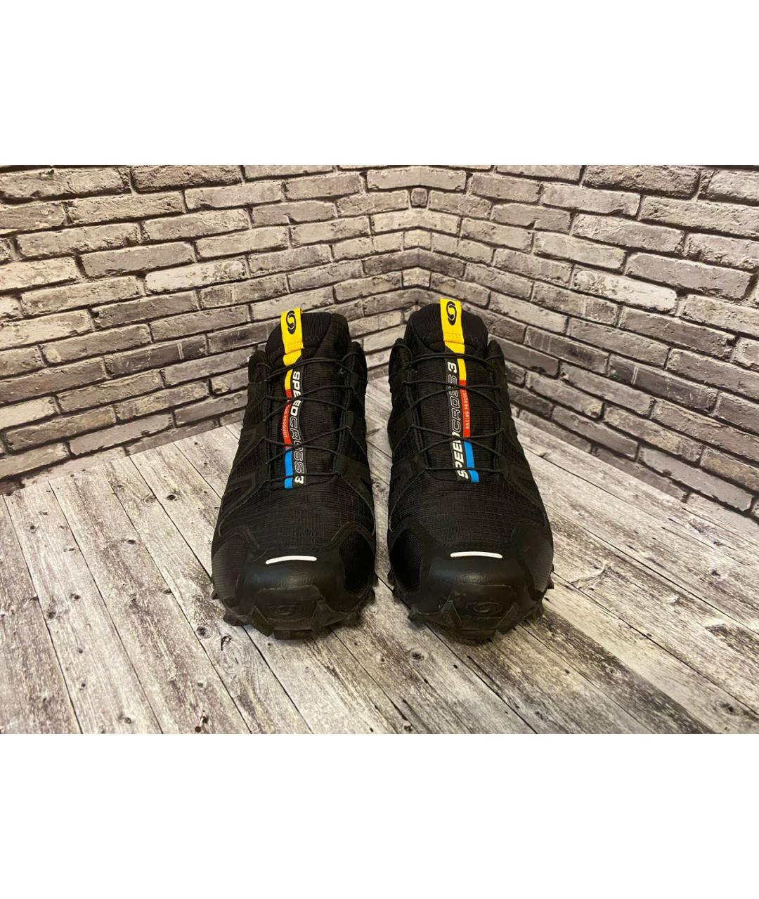 SALOMON Черные синтетические низкие кроссовки / кеды, фото 2