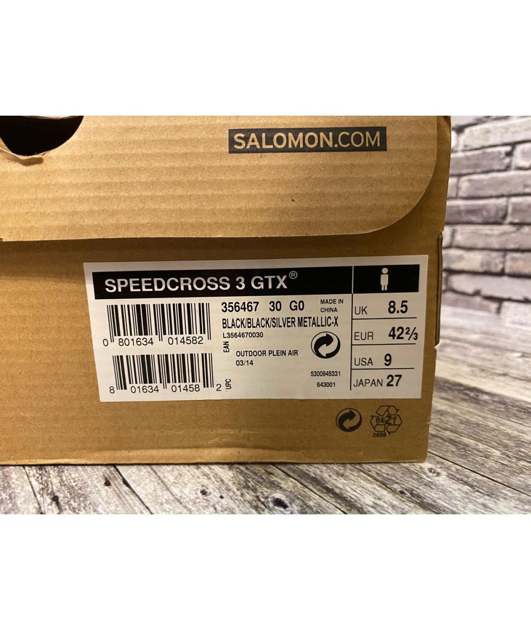 SALOMON Черные синтетические низкие кроссовки / кеды, фото 5