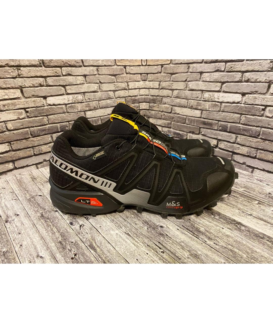 SALOMON Черные синтетические низкие кроссовки / кеды, фото 7