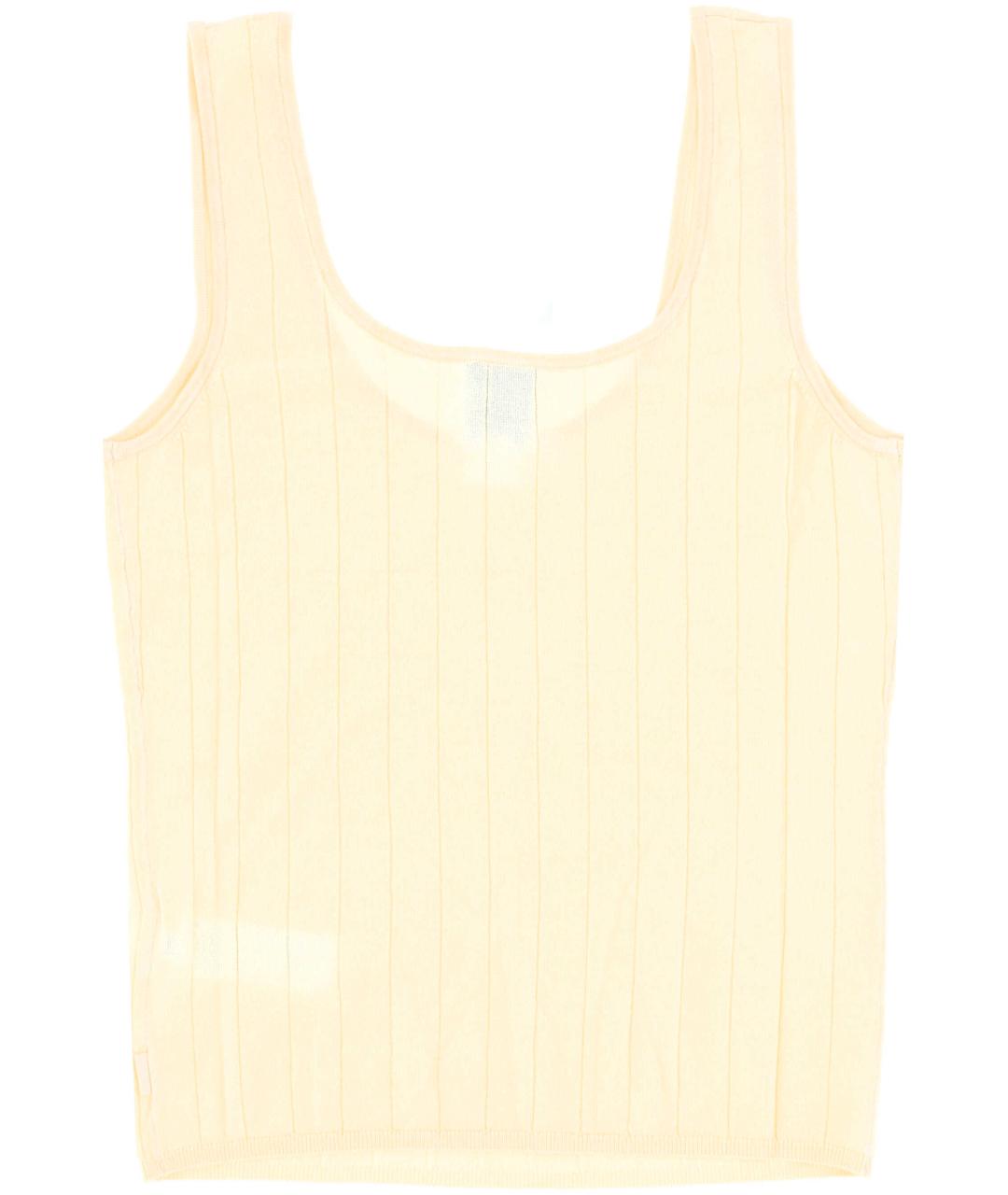 CALVIN KLEIN Желтая вискозная майка, фото 3