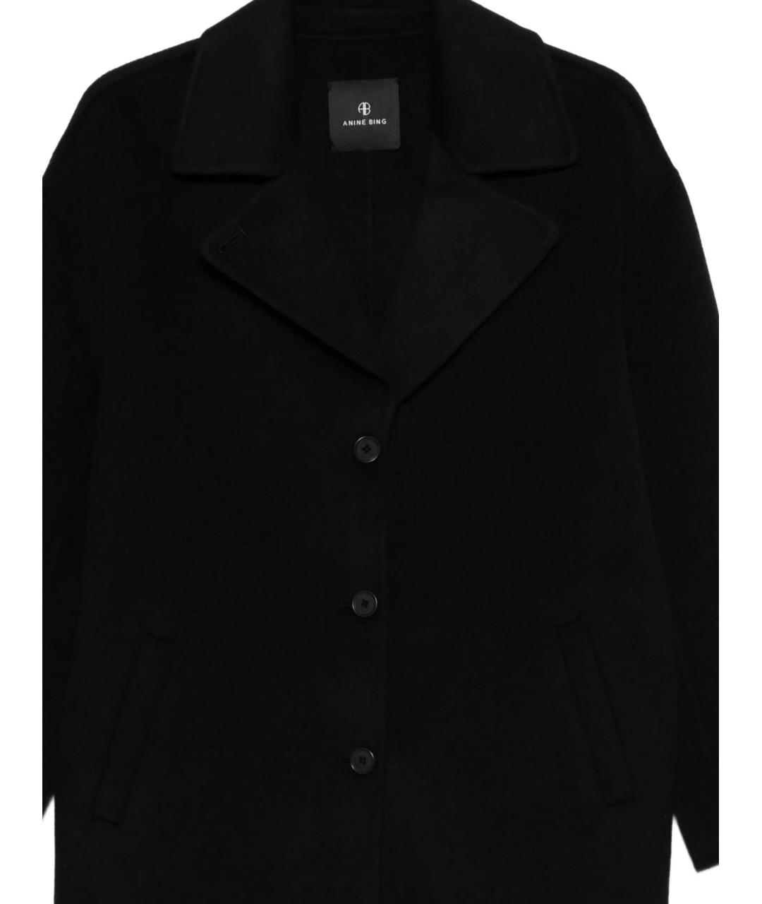 ANINE BING Черное шерстяное пальто, фото 2