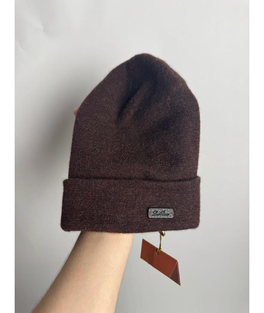 LORO PIANA Коричневая кашемировая шапка, фото 7