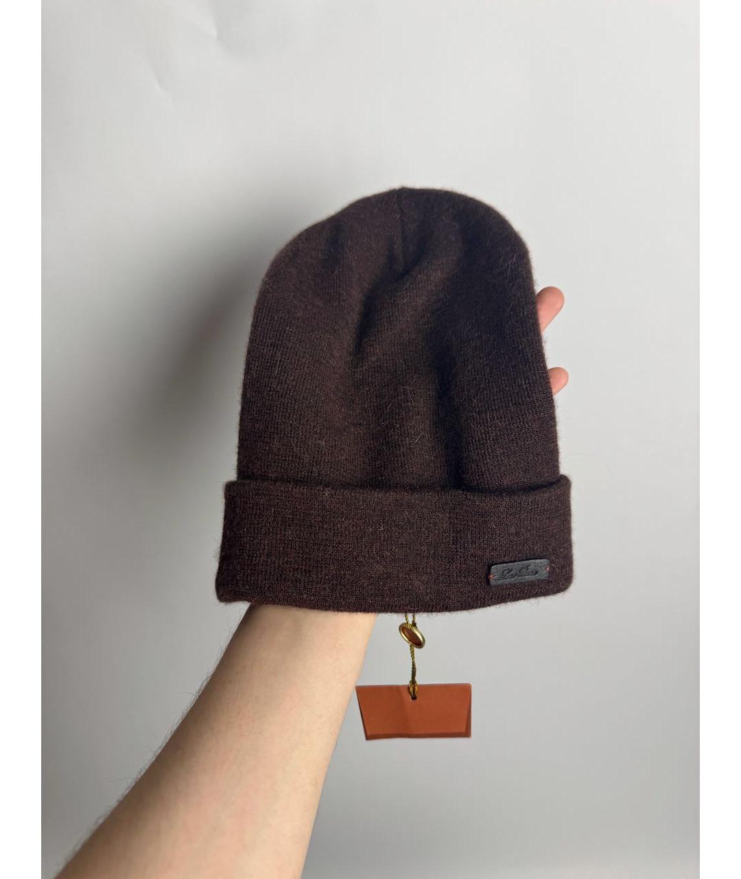 LORO PIANA Коричневая кашемировая шапка, фото 8