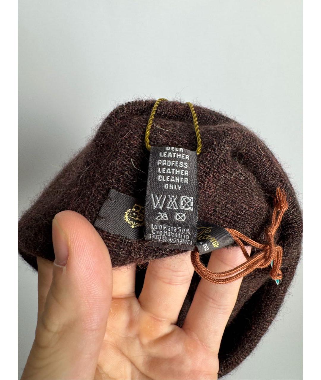 LORO PIANA Коричневая кашемировая шапка, фото 4