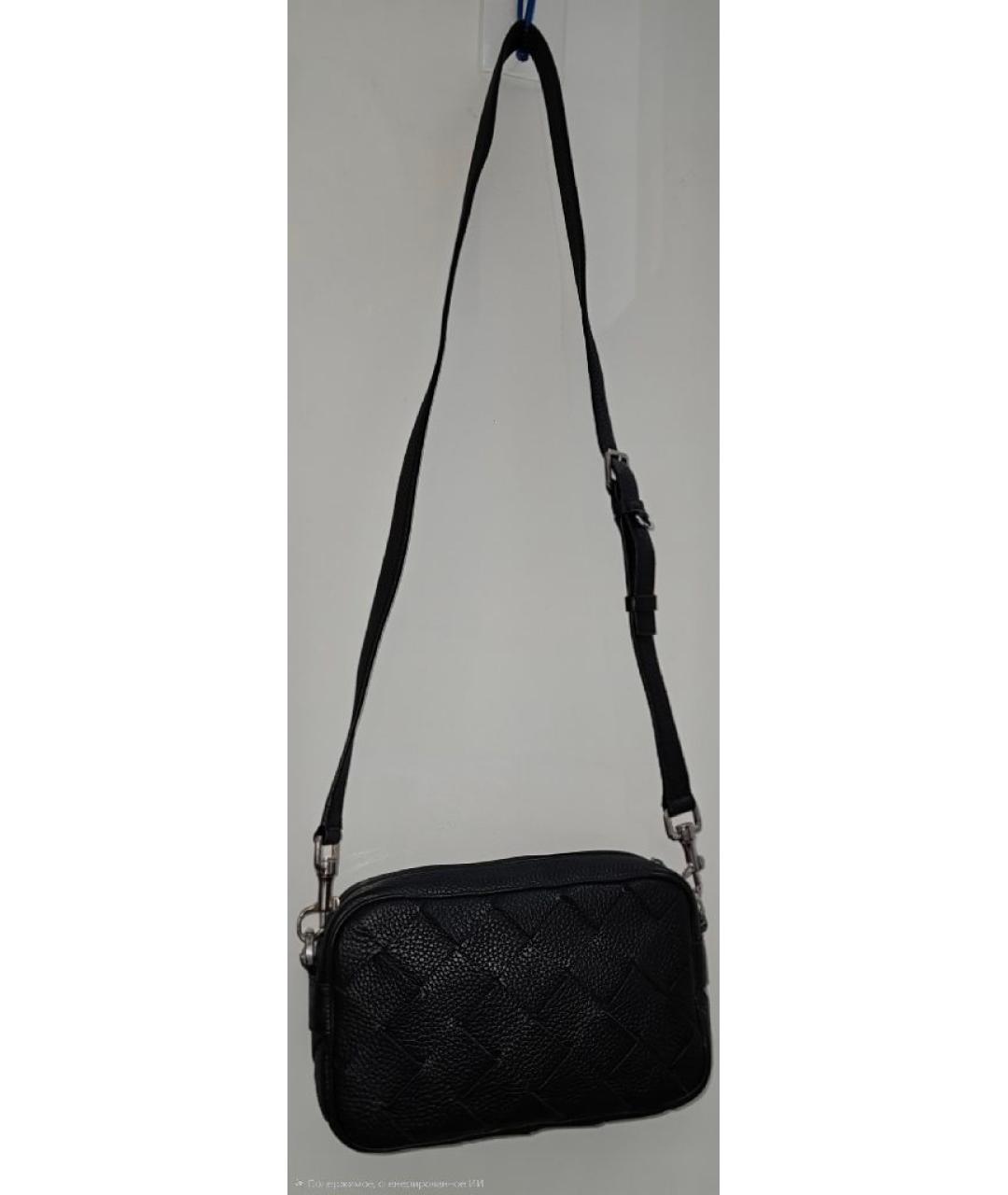 BOTTEGA VENETA Черная кожаная сумка на плечо, фото 8