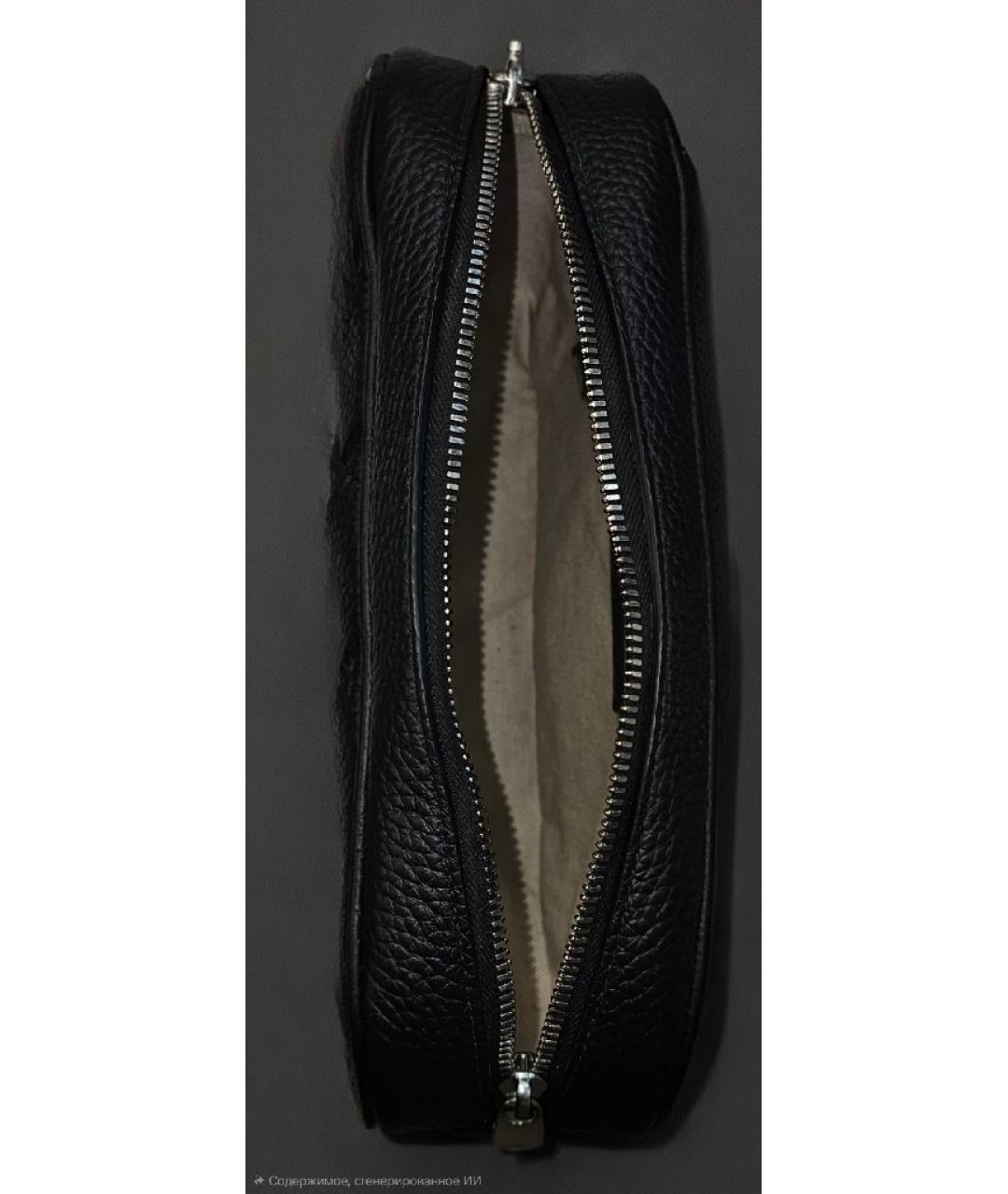 BOTTEGA VENETA Черная кожаная сумка на плечо, фото 2