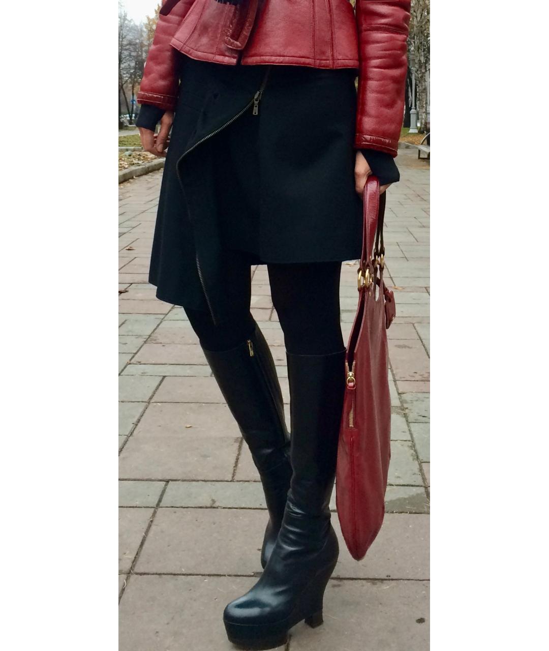 SAINT LAURENT Черные кожаные сапоги, фото 6