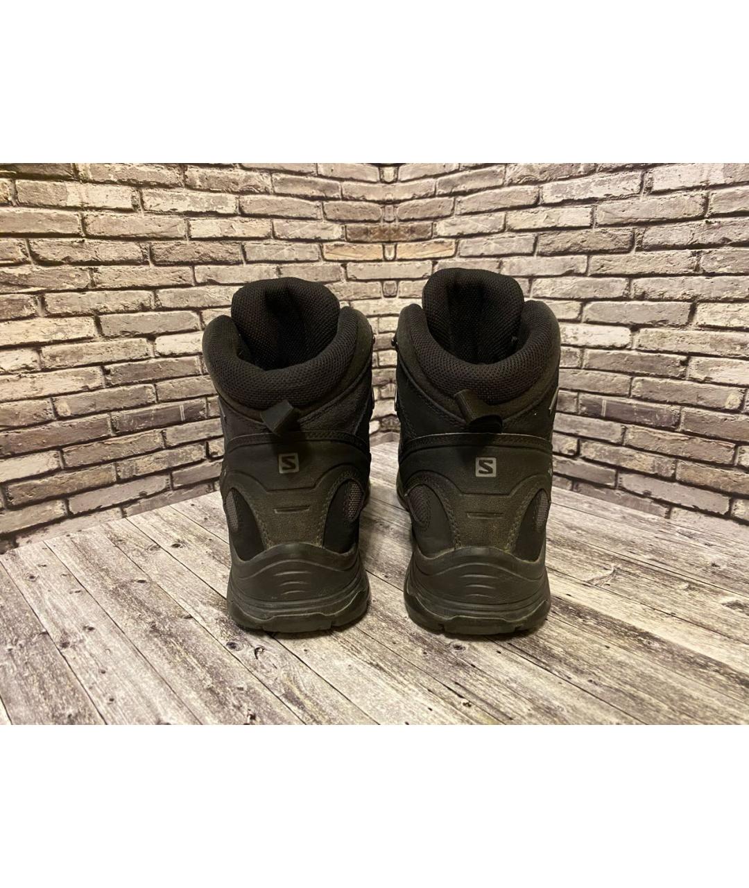 SALOMON Черные кожаные высокие ботинки, фото 4