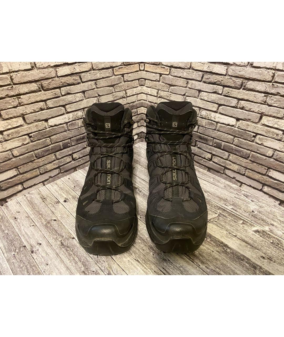 SALOMON Черные кожаные высокие ботинки, фото 2