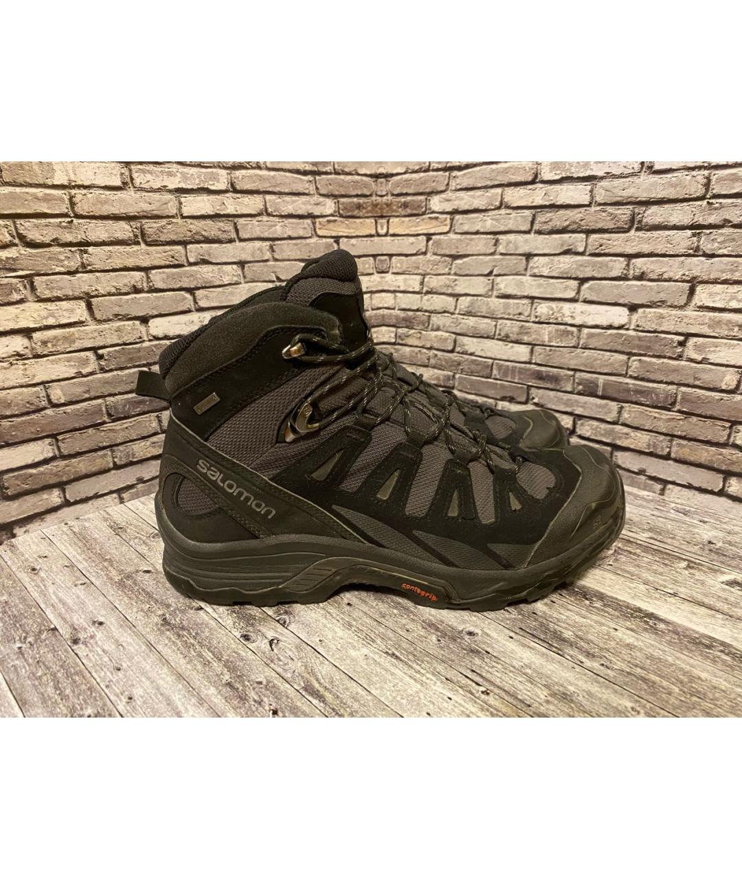 SALOMON Черные кожаные высокие ботинки, фото 7