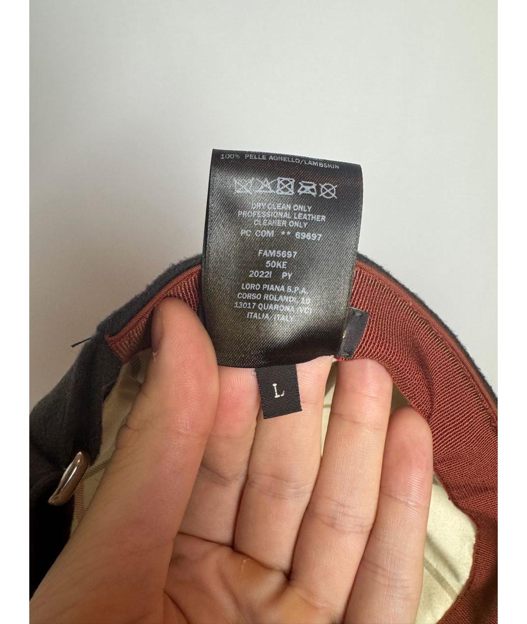 LORO PIANA Черная хлопковая кепка/бейсболка, фото 7