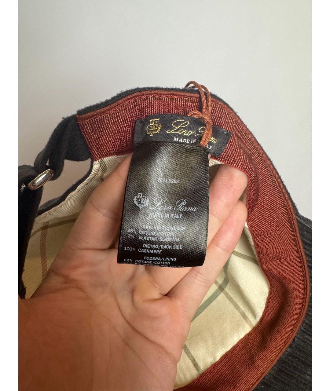 LORO PIANA Черная хлопковая кепка/бейсболка, фото 6