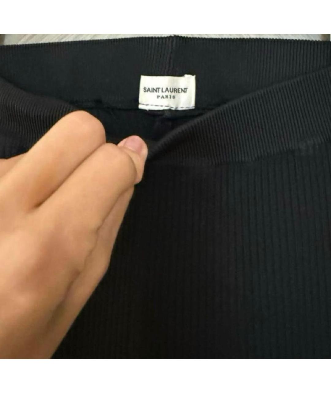 SAINT LAURENT Черные вискозные леггинсы и велосипедки, фото 4