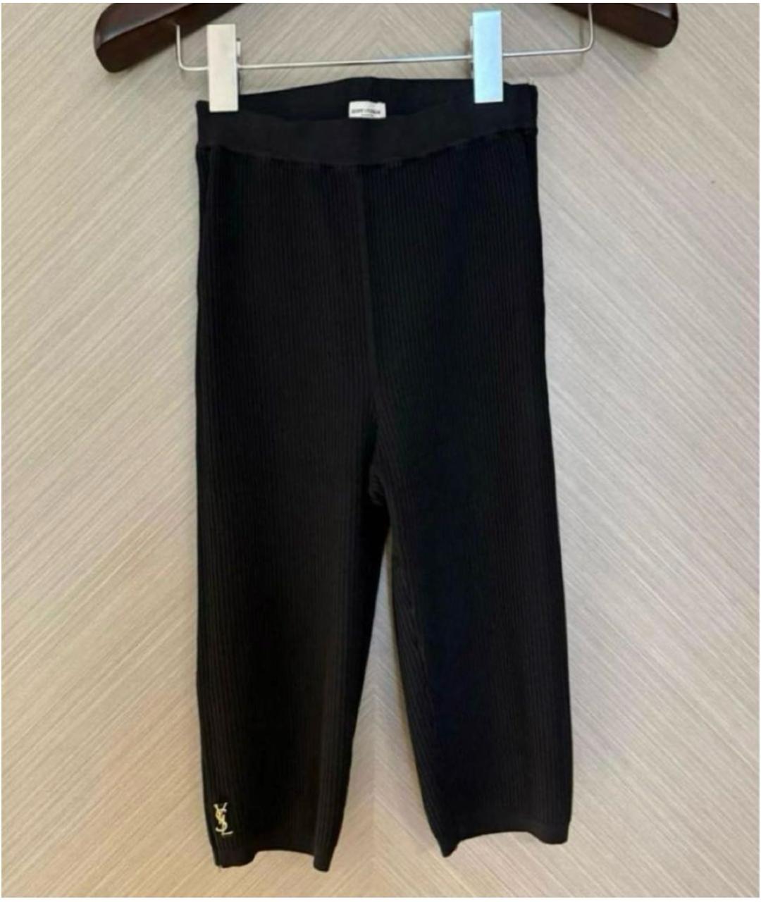 SAINT LAURENT Черные вискозные леггинсы и велосипедки, фото 2