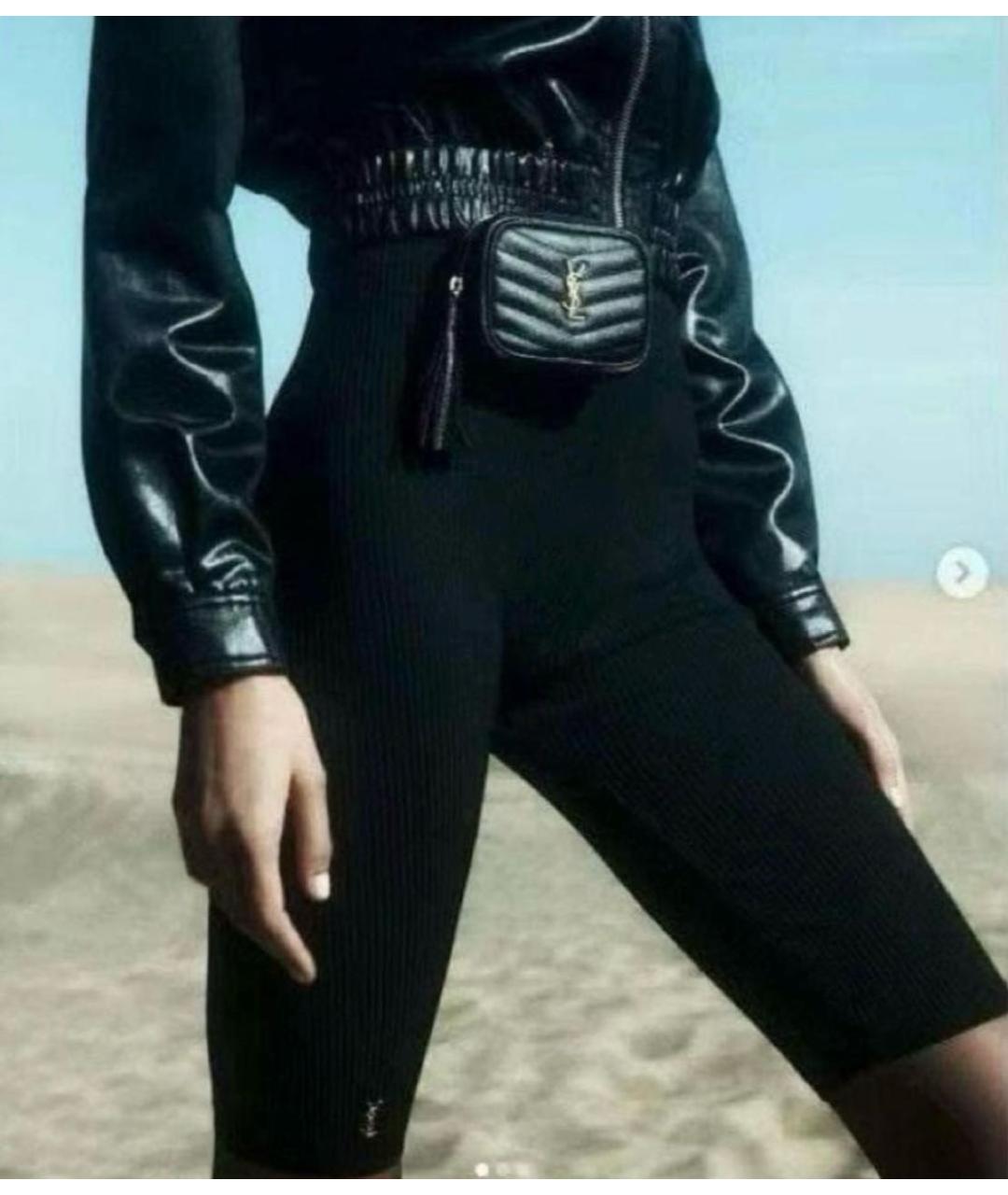 SAINT LAURENT Черные вискозные леггинсы и велосипедки, фото 6