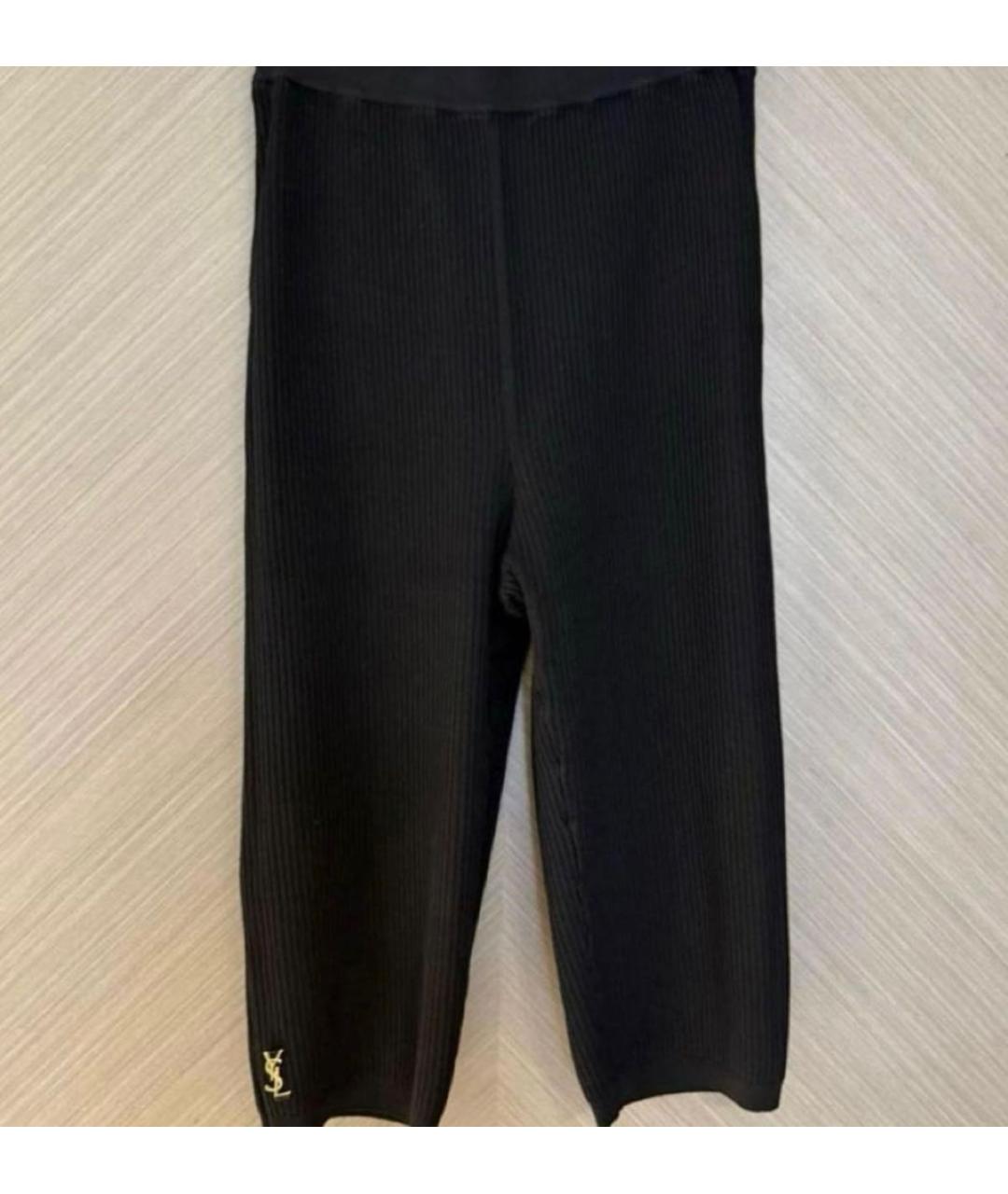 SAINT LAURENT Черные вискозные леггинсы и велосипедки, фото 3