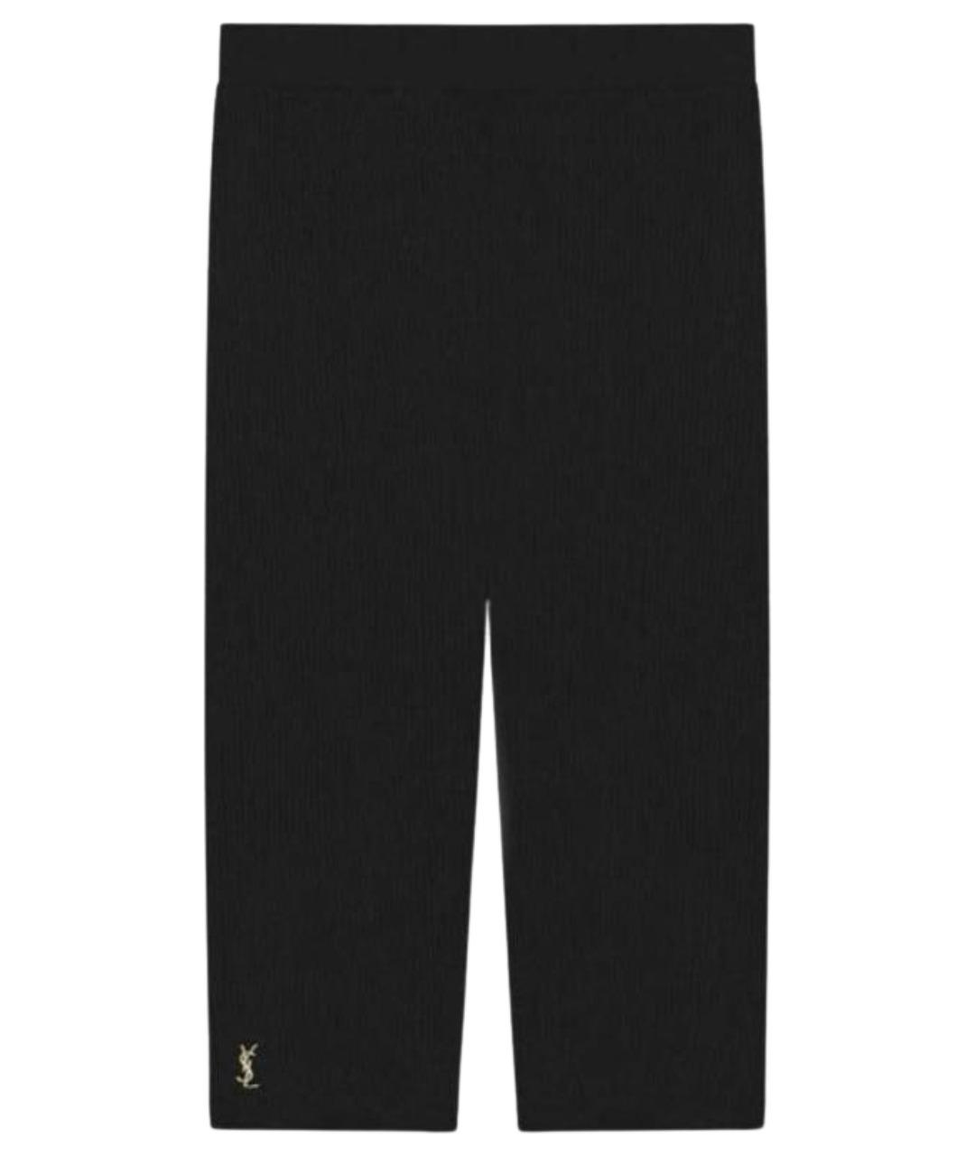 SAINT LAURENT Черные вискозные леггинсы и велосипедки, фото 1