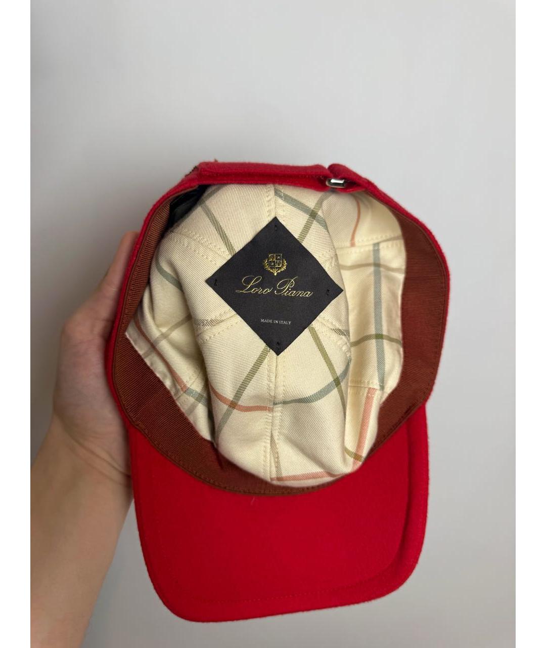 LORO PIANA Красная кашемировая кепка/бейсболка, фото 5