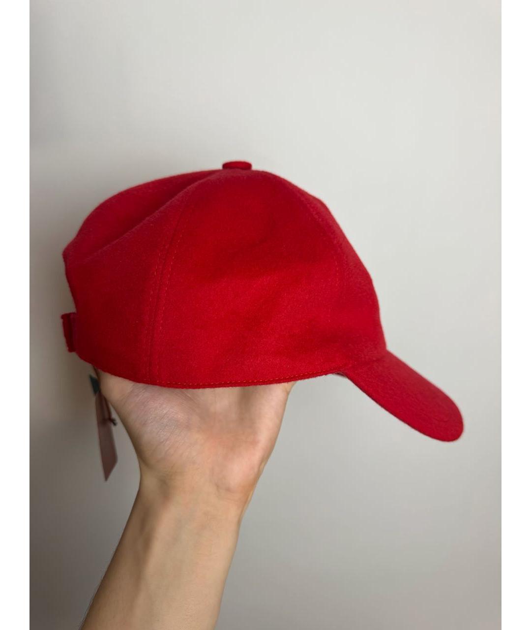 LORO PIANA Красная кашемировая кепка/бейсболка, фото 3