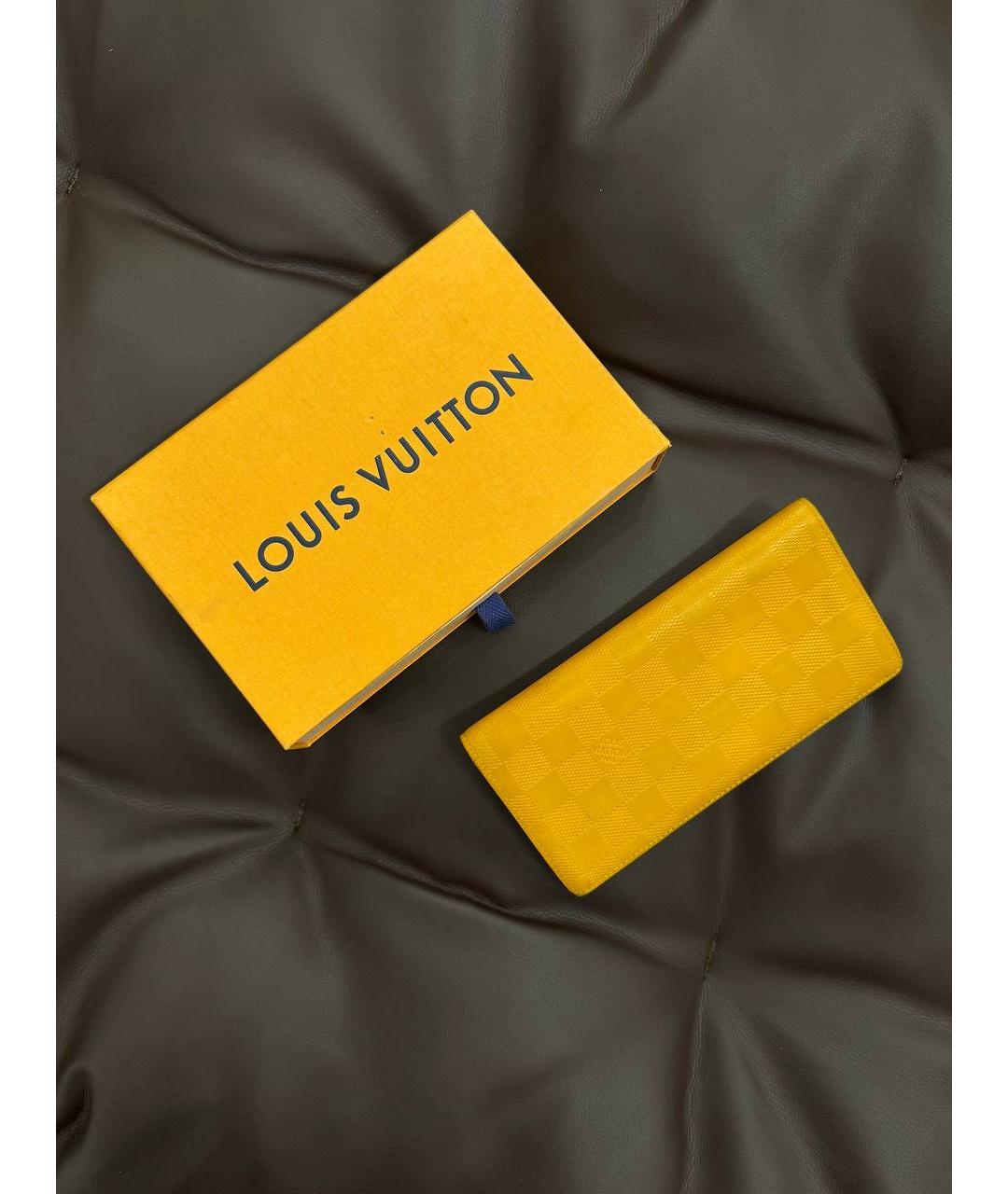 LOUIS VUITTON Оранжевый кожаный кошелек, фото 2