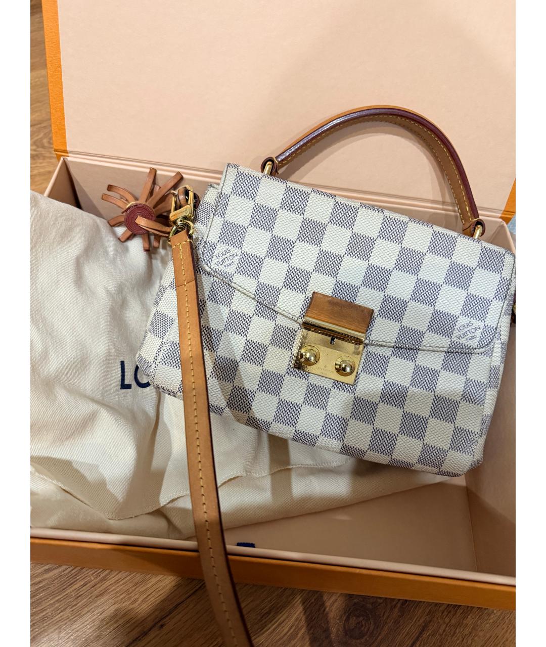 LOUIS VUITTON Белая сумка тоут из искусственной кожи, фото 2