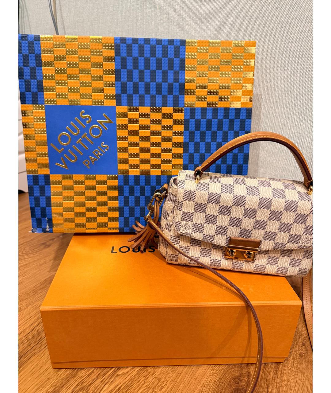 LOUIS VUITTON Белая сумка тоут из искусственной кожи, фото 4