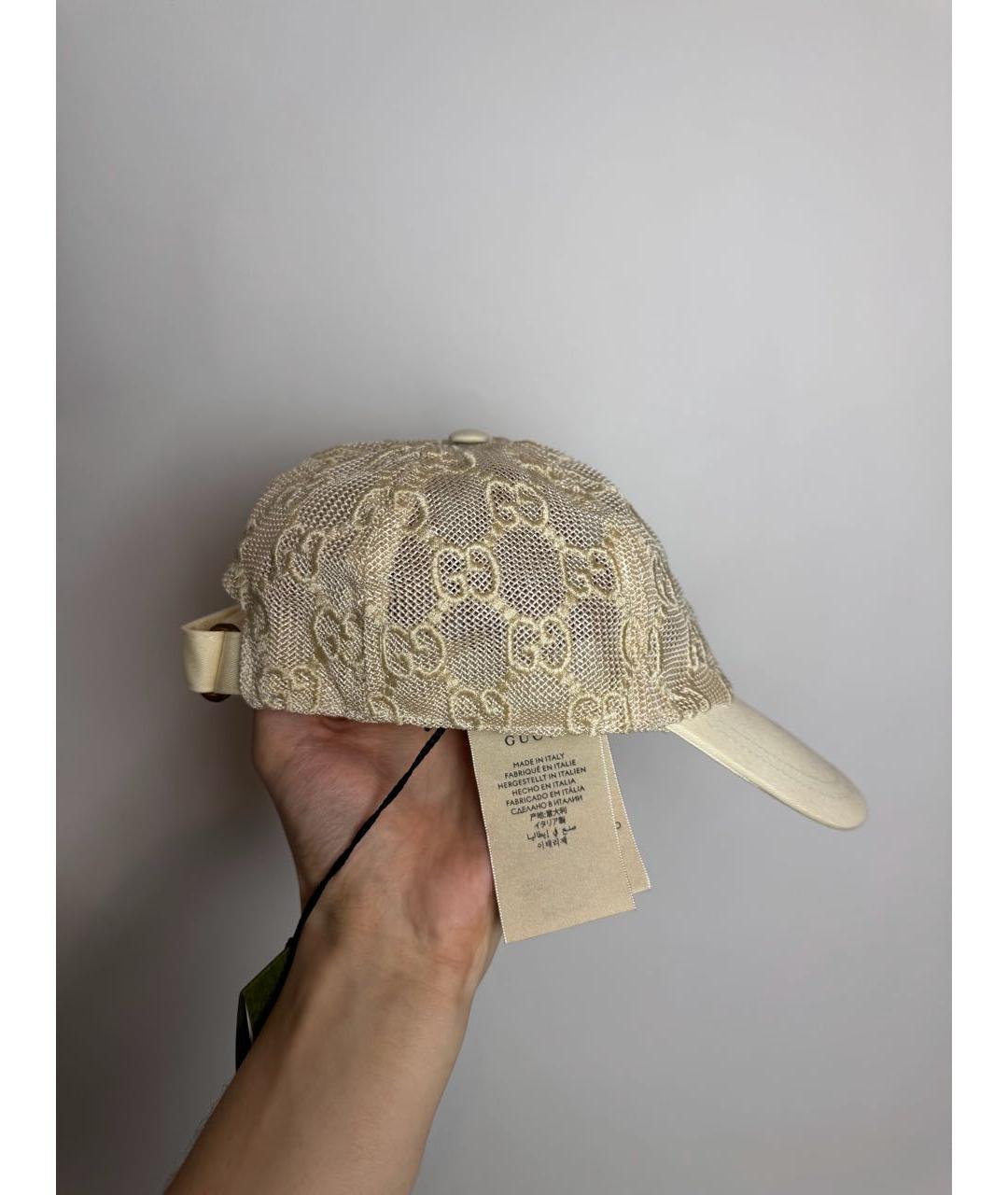 GUCCI Белая хлопковая кепка, фото 2