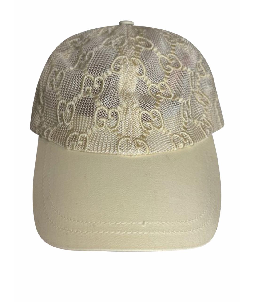 GUCCI Белая хлопковая кепка, фото 1