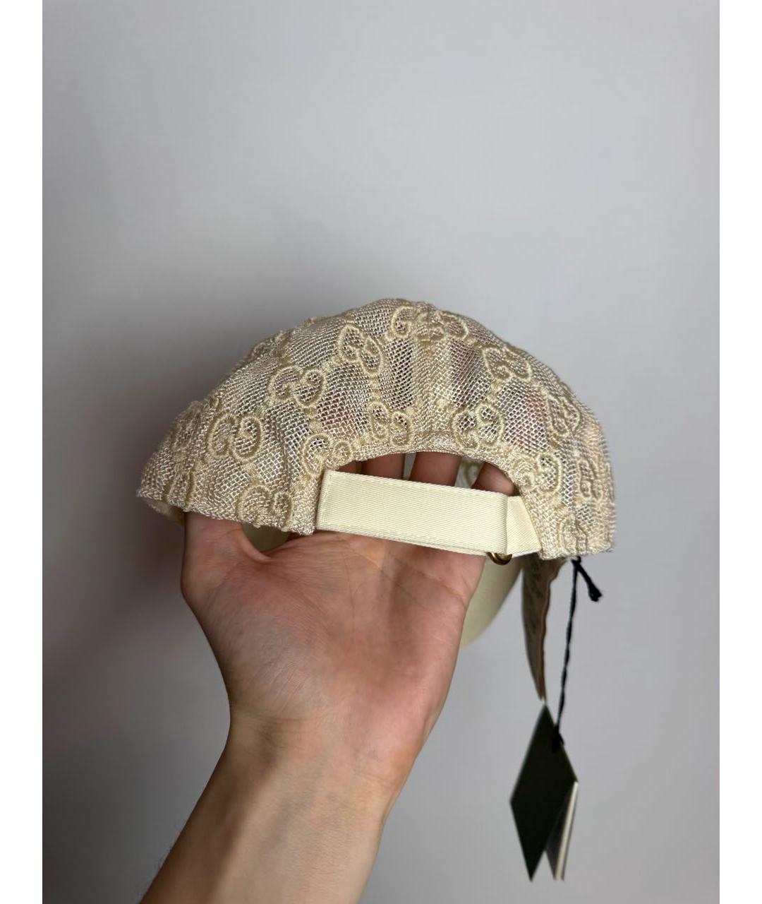 GUCCI Белая хлопковая кепка, фото 3
