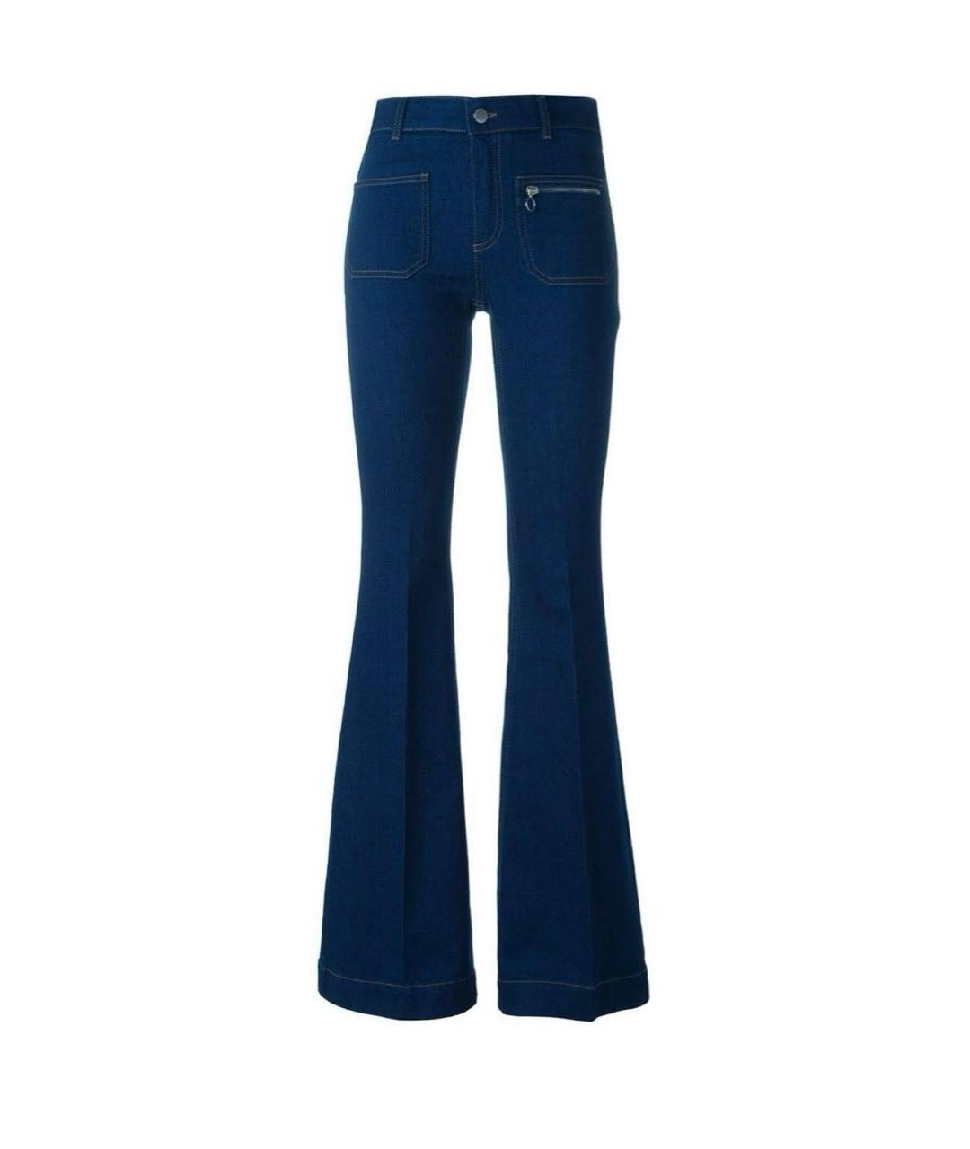 STELLA MCCARTNEY Синие хлопко-эластановые джинсы клеш, фото 5