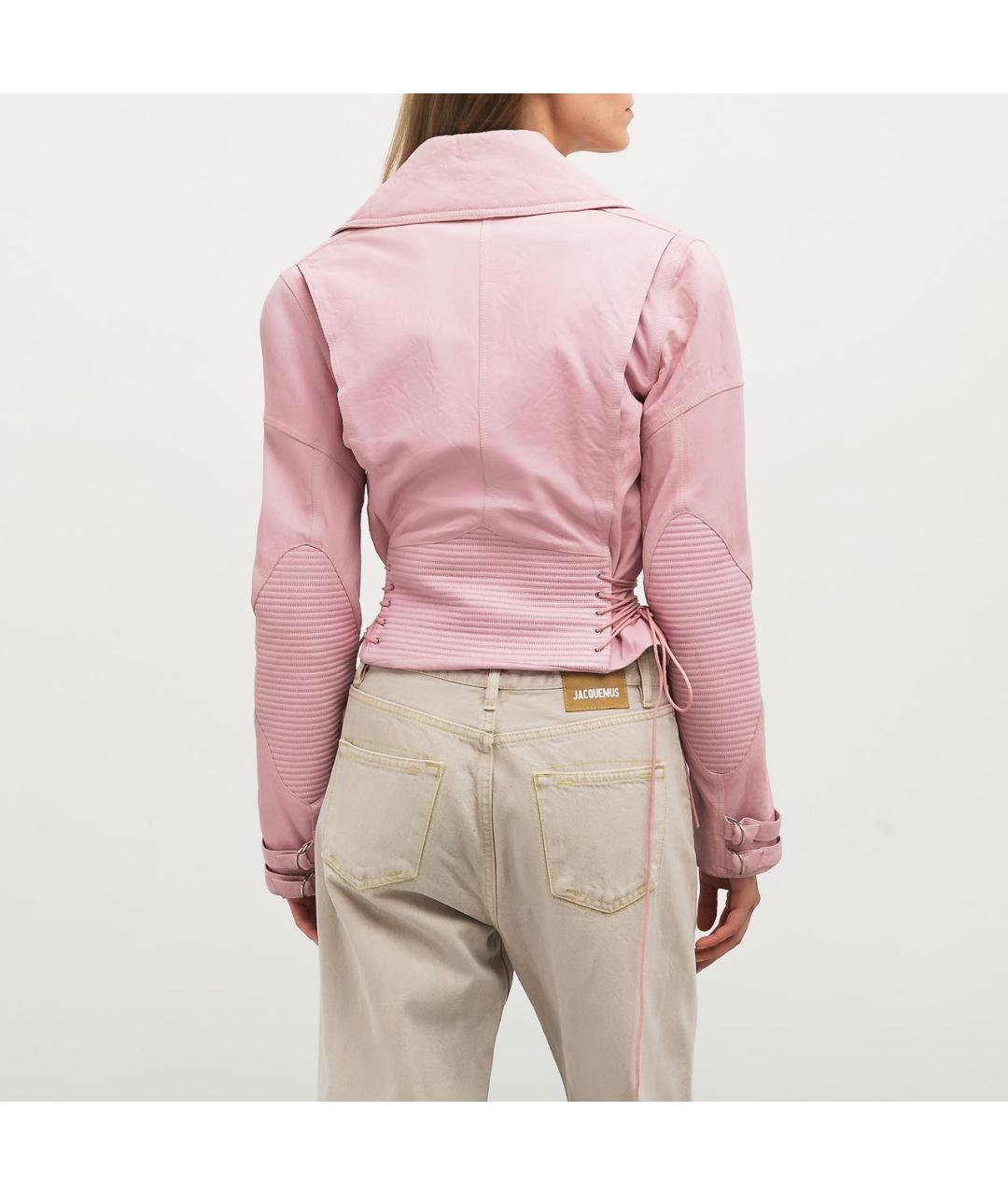 VERSACE Розовая кожаная куртка, фото 2