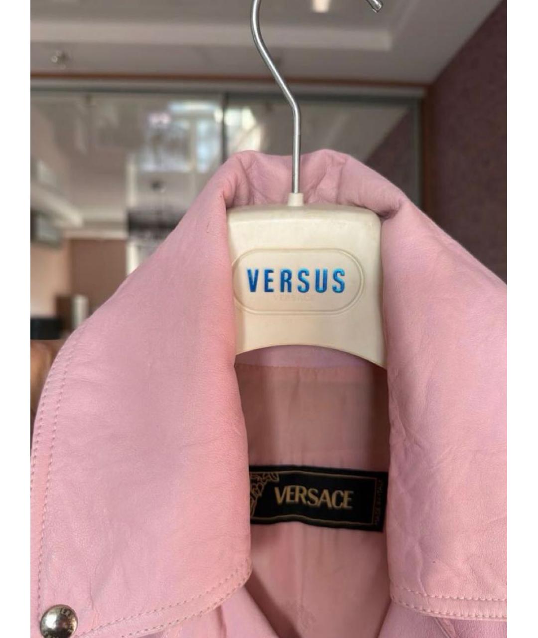 VERSACE Розовая кожаная куртка, фото 7