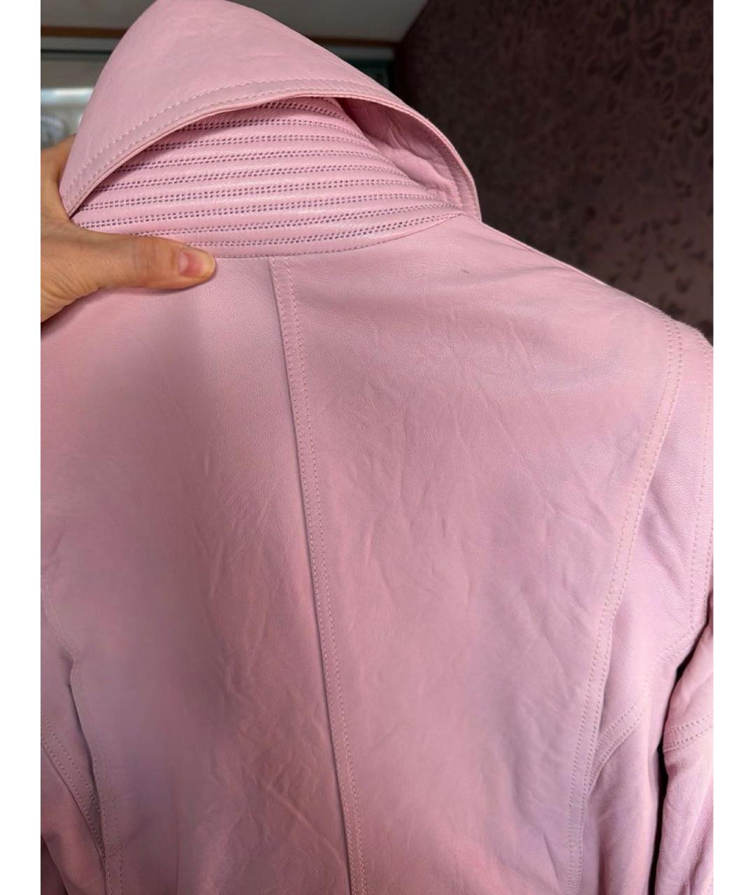 VERSACE Розовая кожаная куртка, фото 8