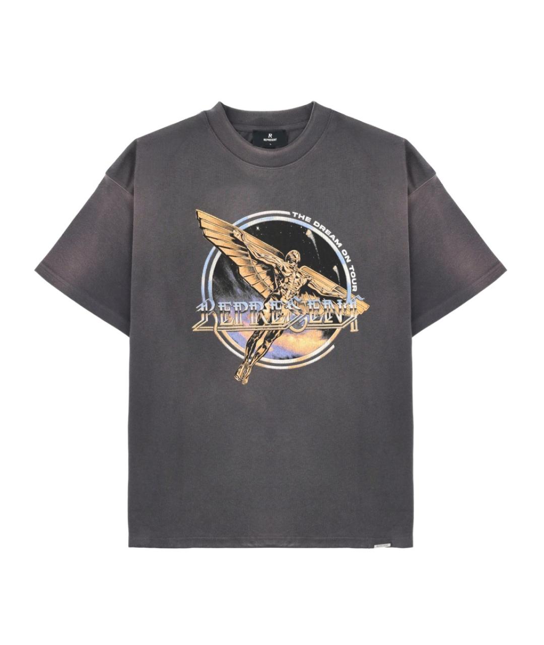 REPRESENT Серая хлопковая футболка, фото 1