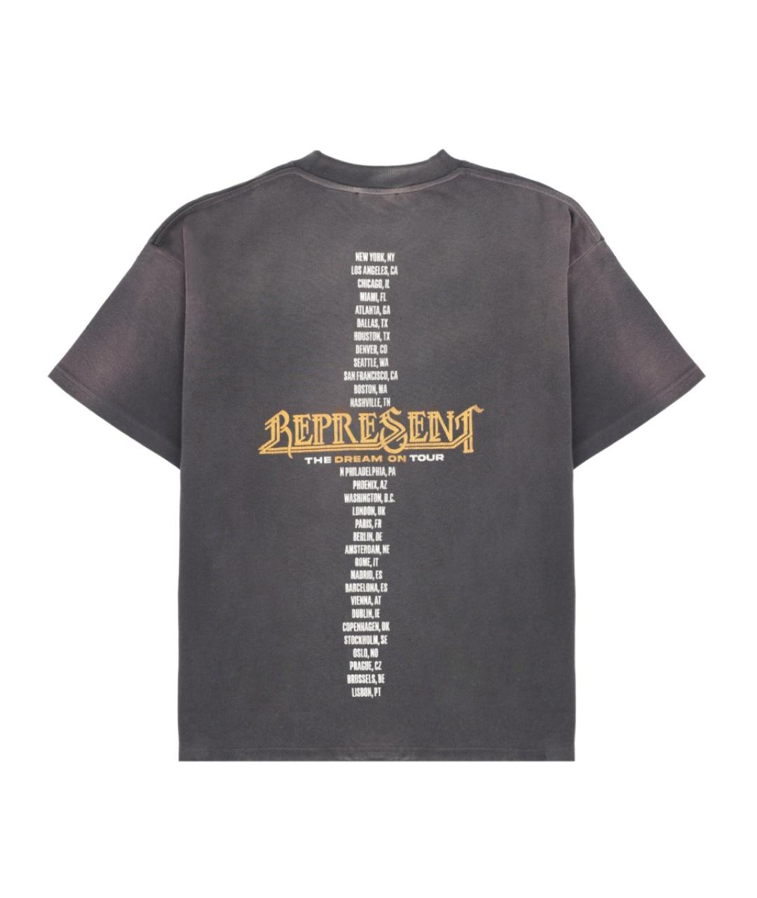 REPRESENT Серая хлопковая футболка, фото 2