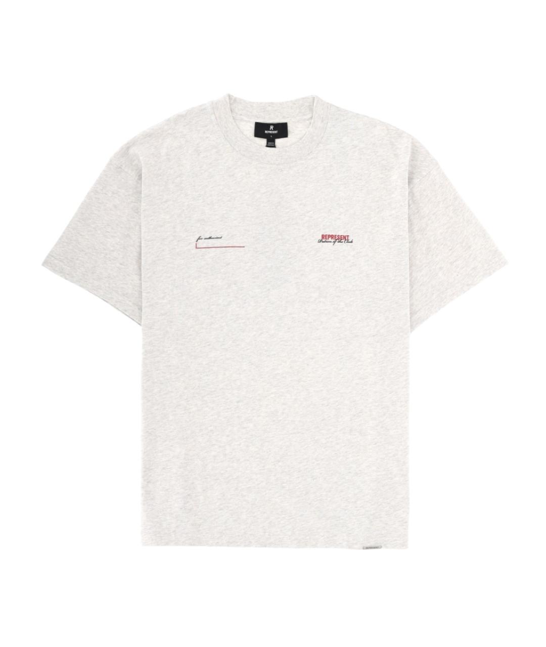 REPRESENT Бежевая хлопковая футболка, фото 1
