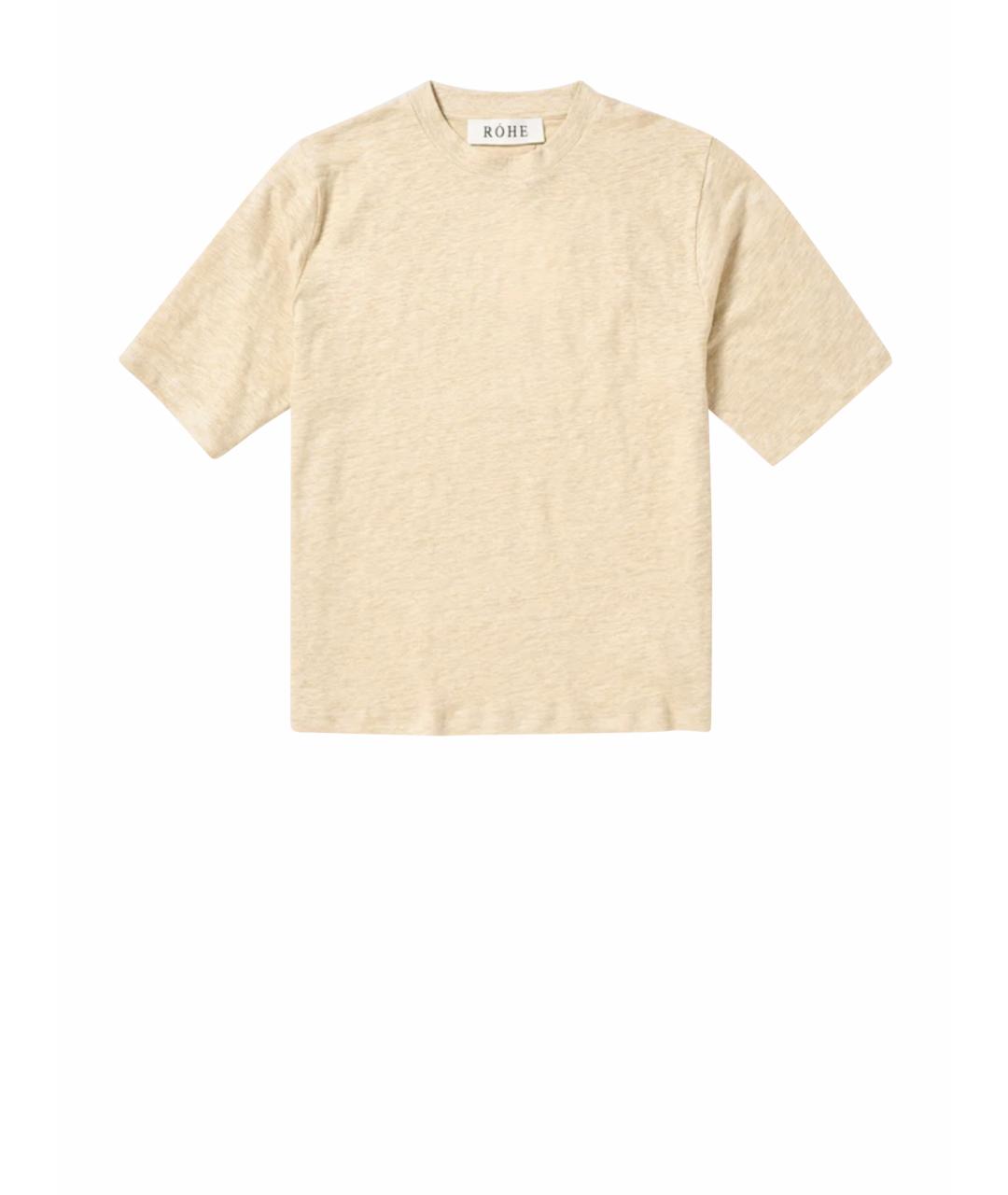 ROHE Бежевая льняная футболка, фото 1