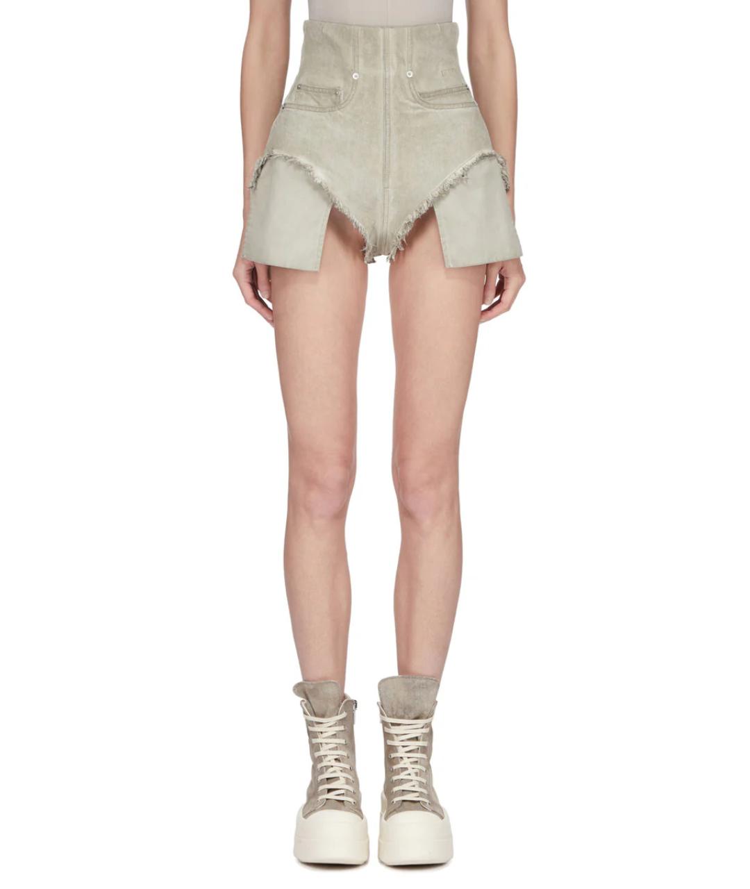 RICK OWENS DRKSHDW Бежевые хлопковые шорты, фото 3