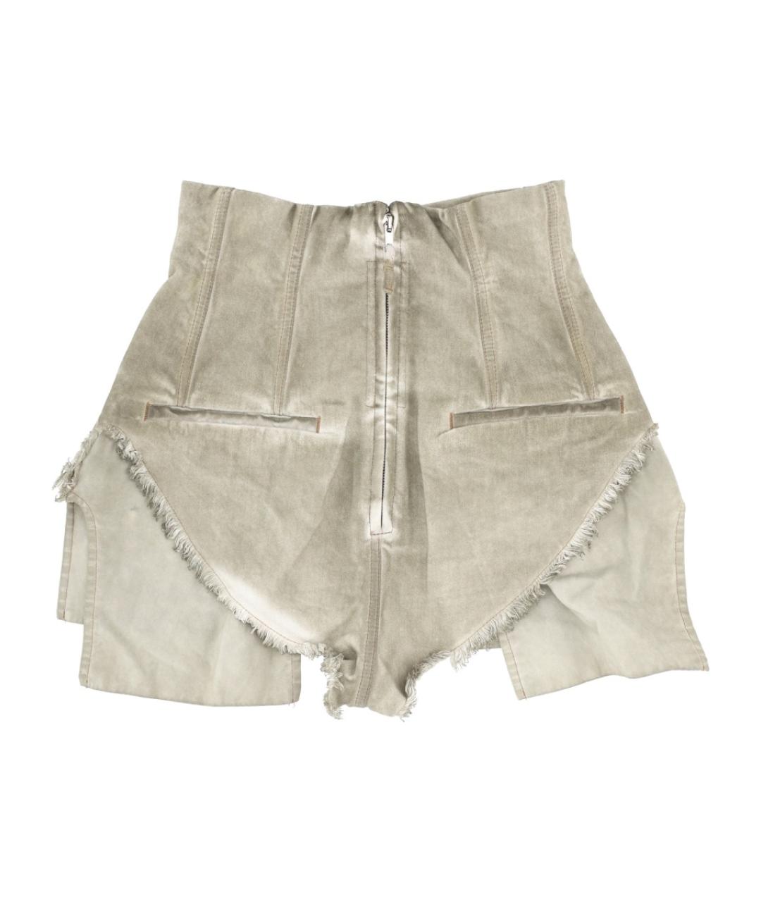 RICK OWENS DRKSHDW Бежевые хлопковые шорты, фото 2