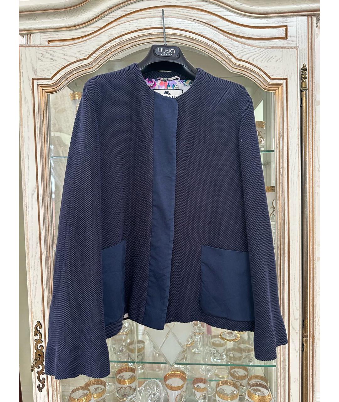 ETRO Синий хлопковый жакет/пиджак, фото 7