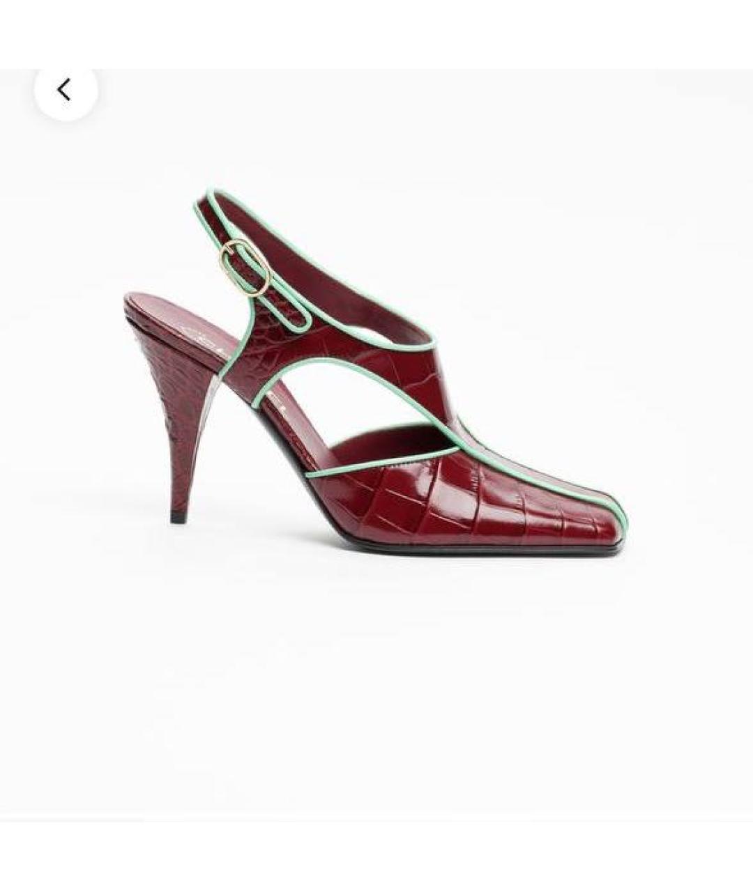 CHANEL Бордовые кожаные туфли, фото 5