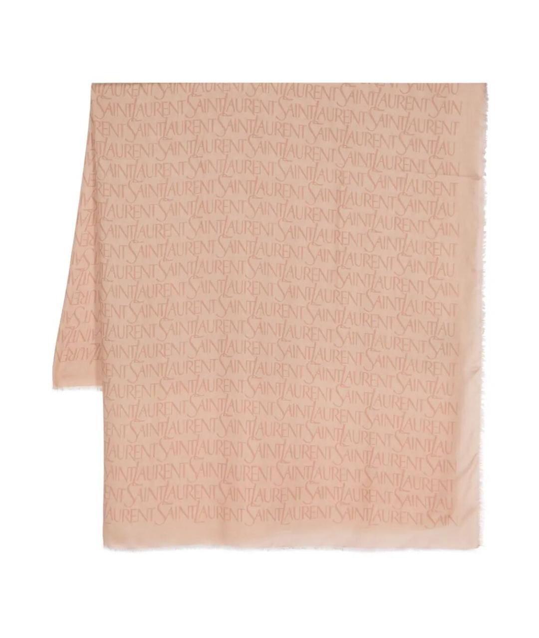 SAINT LAURENT Бежевый шарф, фото 1