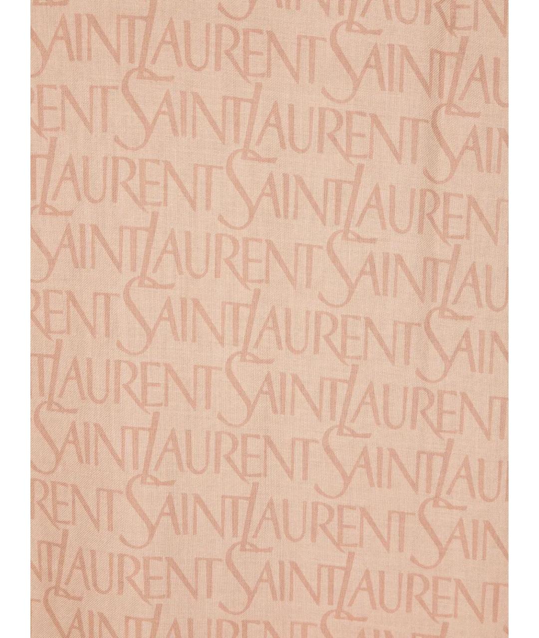 SAINT LAURENT Бежевый шарф, фото 3