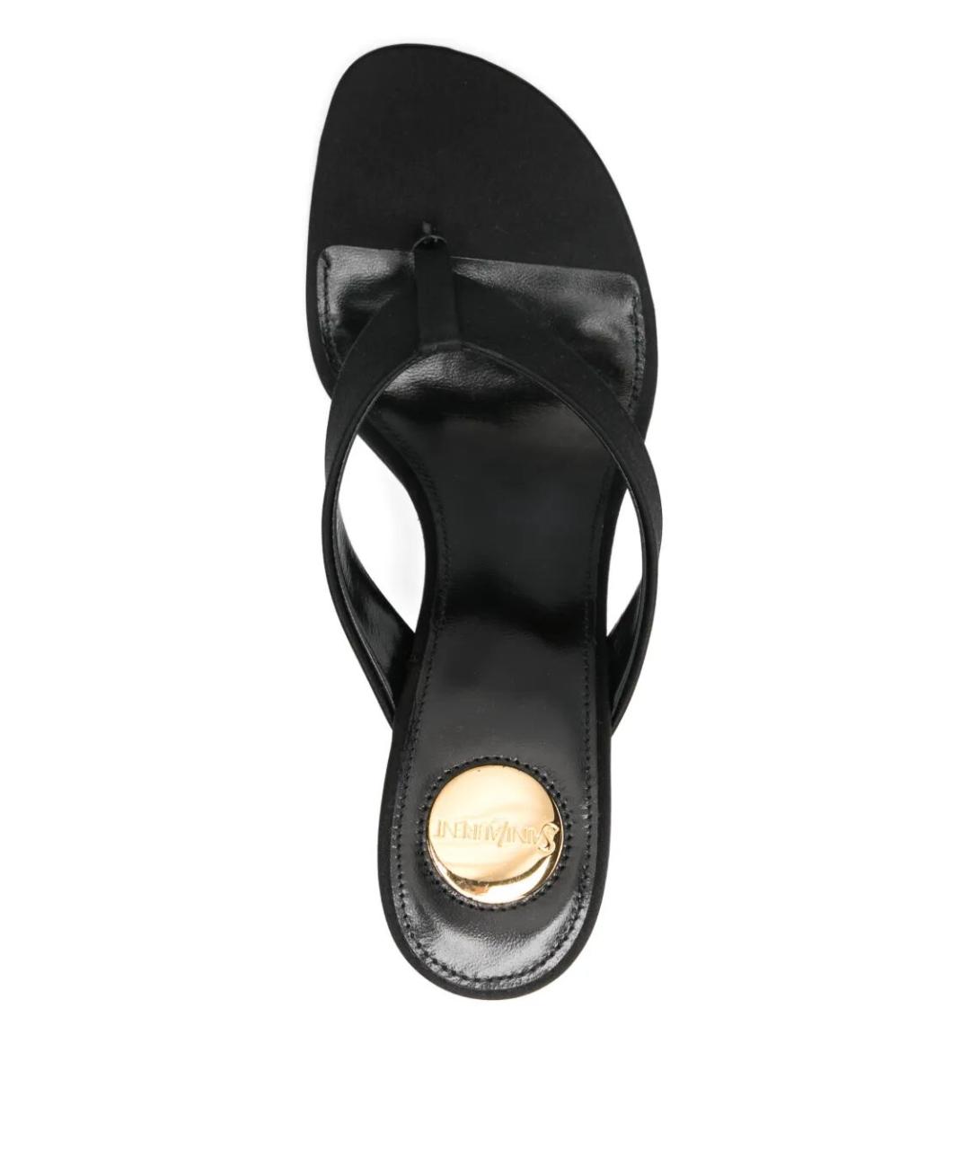 SAINT LAURENT Черные текстильные мюли, фото 4