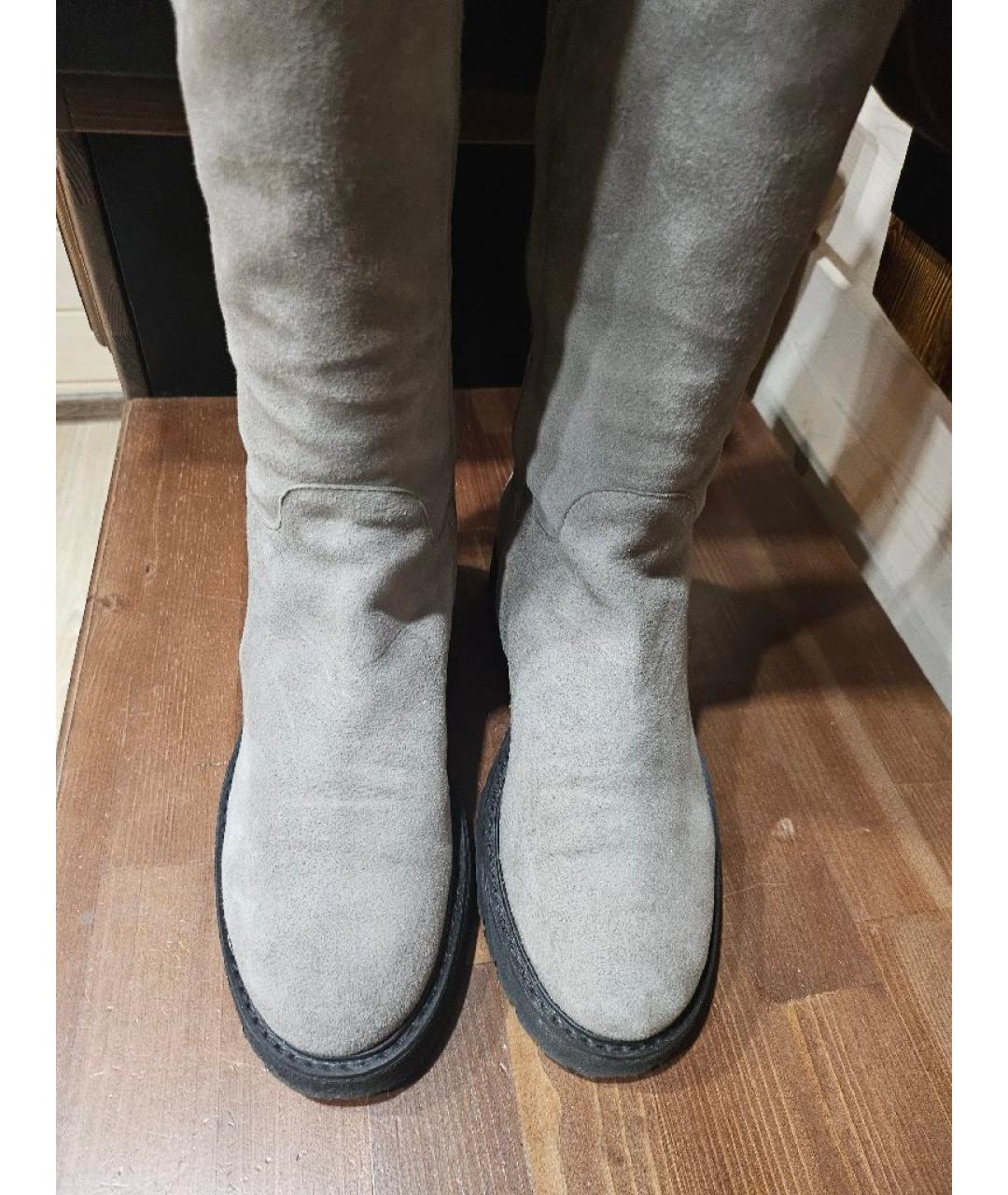 GIUSEPPE ZANOTTI DESIGN Серые замшевые сапоги, фото 3